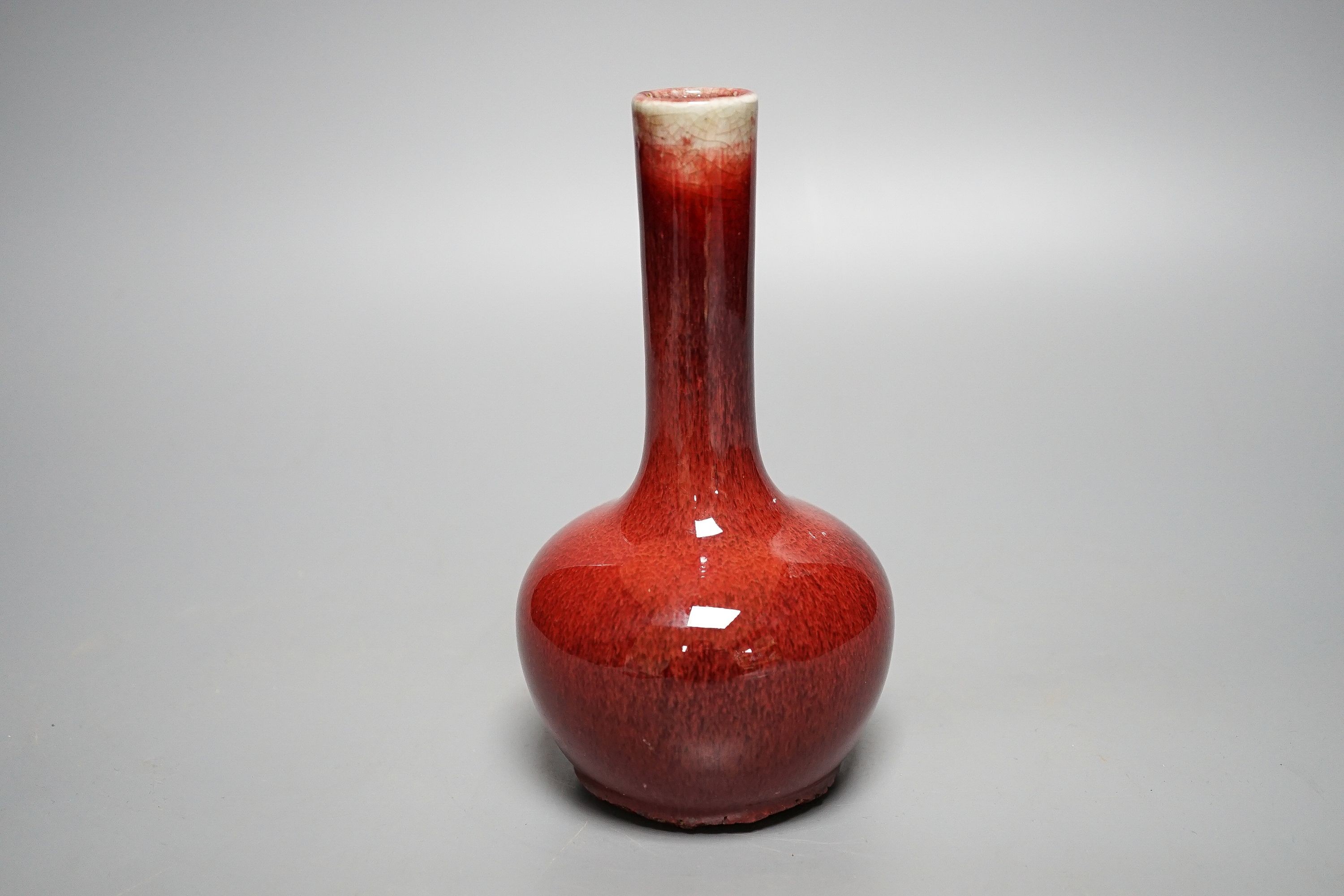 A Chinese sang de boeuf glazed vase 17cm